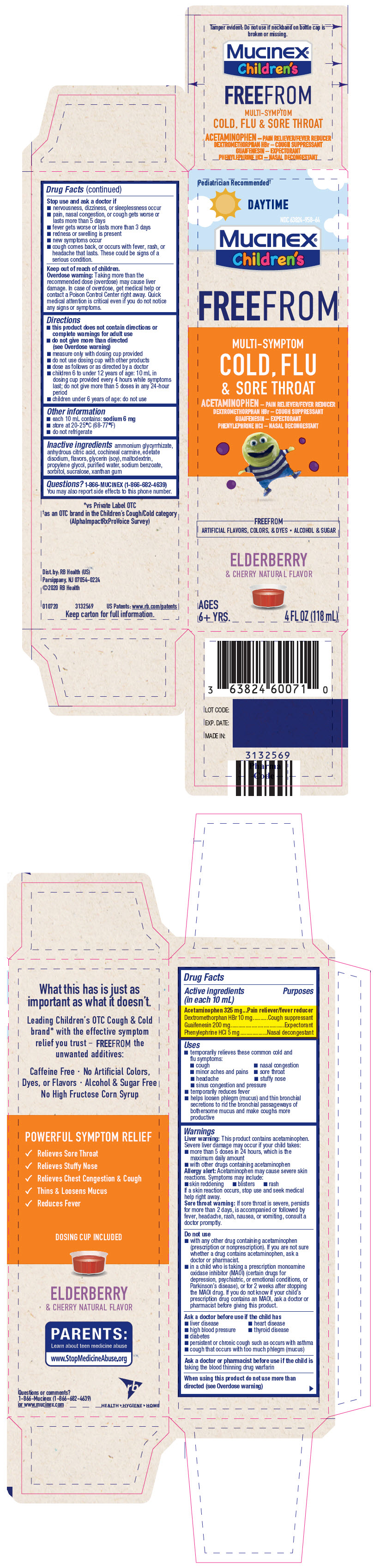 Pill image for Mucinex® Children's Freefrom Multi-symptom Cold, Flu & Sore Throat