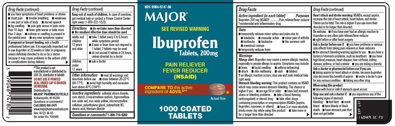 Pill image for Major Pharmaceuticals Ibuprofen Drug Facts