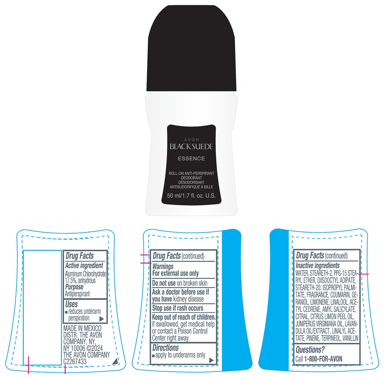 Pill image for Avon Black Suede Essence Roll-on Anti-perspirant Deodorant 50ml