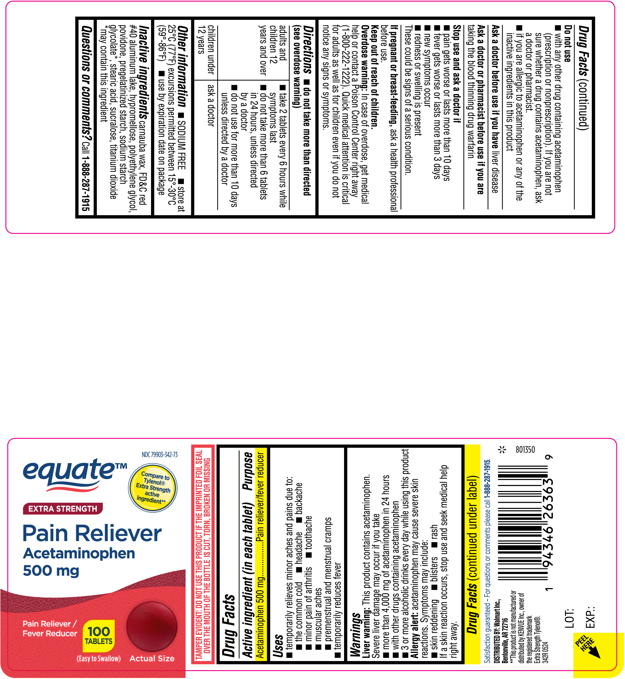 Pill image for Extra Strength Acetaminophen 500 Mg Tablets