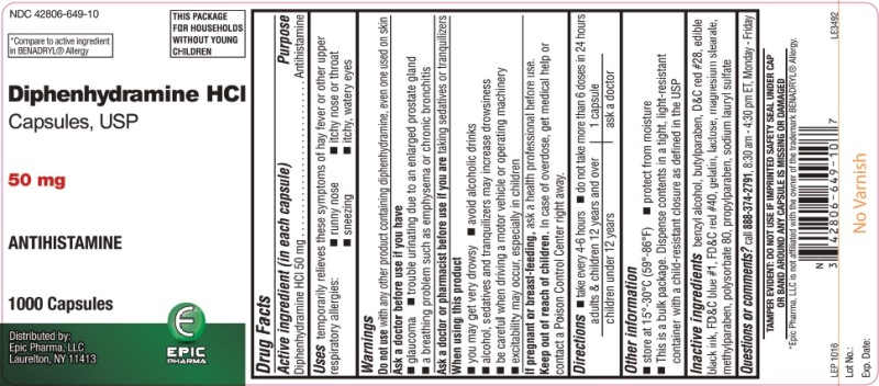 Pill image for Diphenhydramine Hydrochloride Capsules, Usp 50 Mg