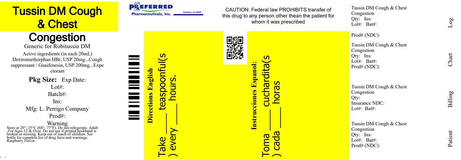 Pill image for Perrigo Tussin Dm Drug Facts