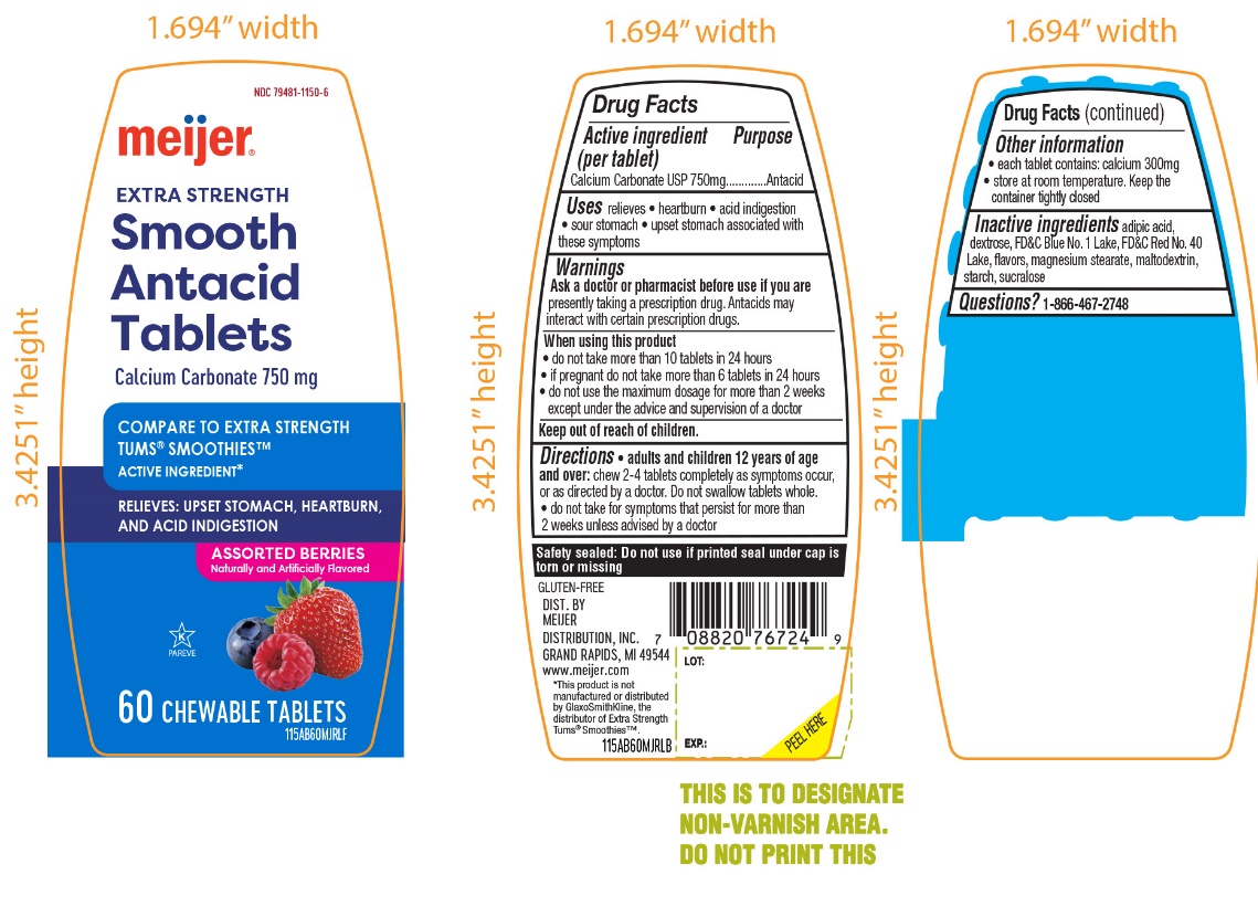 Pill image for Meijer Extra Strength Smooth Antacid 60 Chewable Tablets Drug Facts