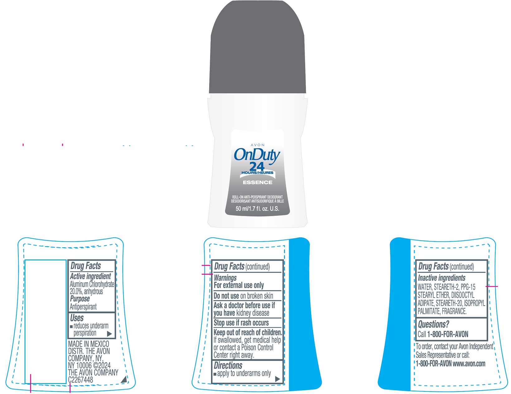 Pill image for Avon Onduty 24 Hours Essence Roll-on Anti-perspirant Deodorant 50ml