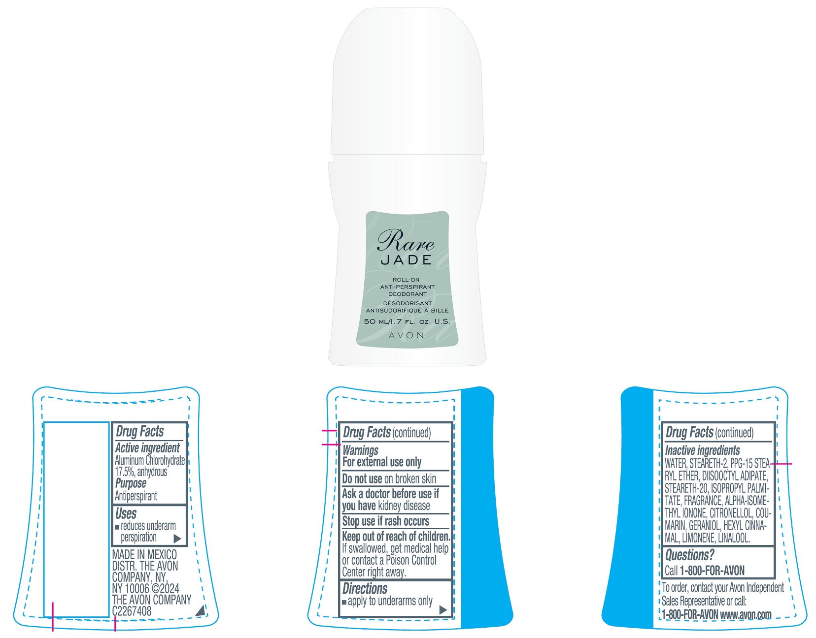 Pill image for Avon Rare Jade Roll-on Anti-perspirant Deodorant 50ml