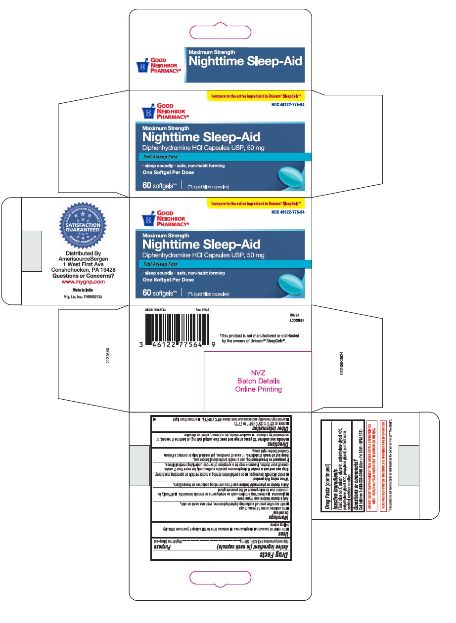 Pill image for Diphenhydramine Hcl 50mg, Amerisource Bergen, Made In India