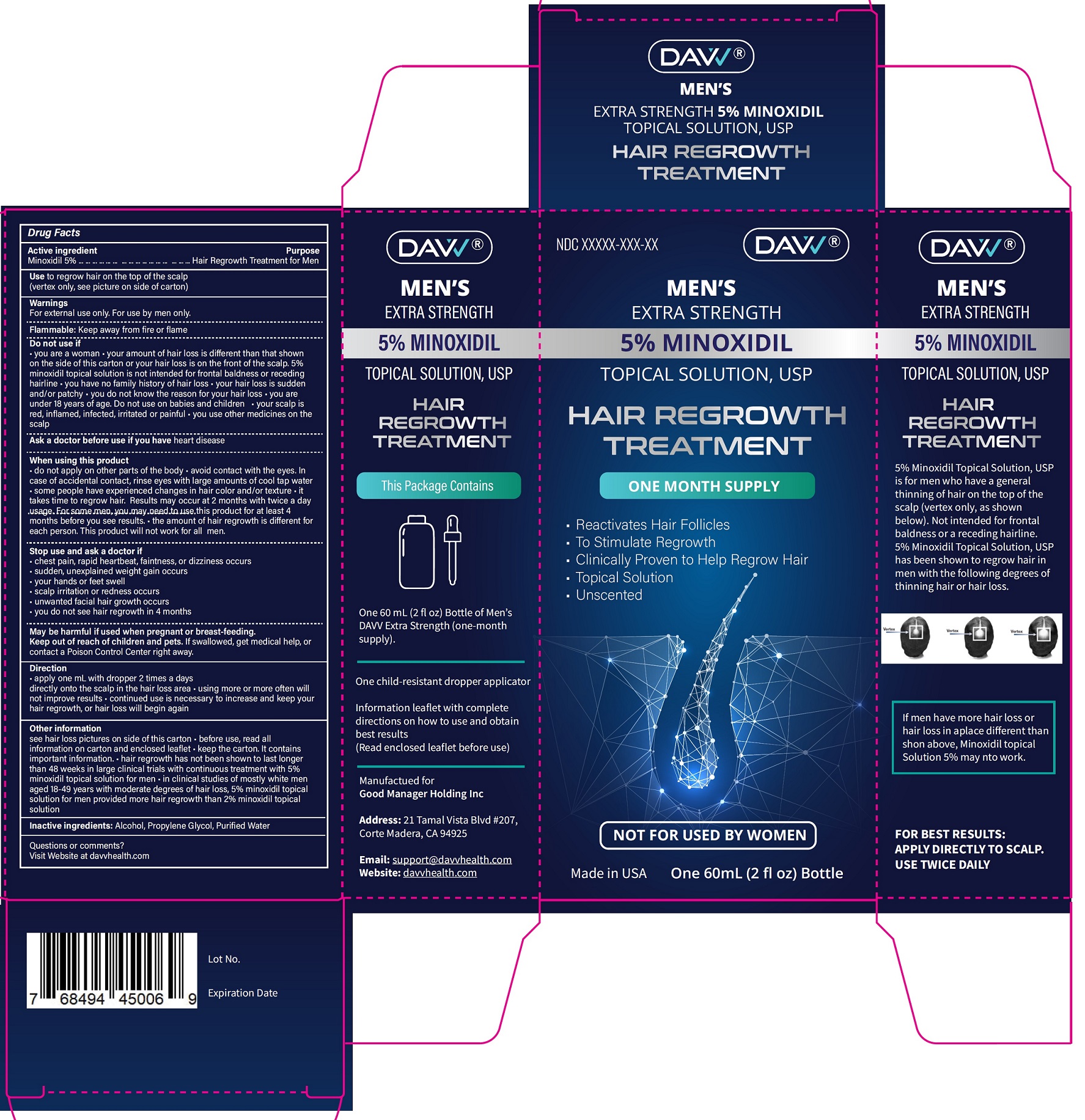 Pill image for Davv Minoxidil Topical Solution Men's Hair Regrowth Treatment (5%)