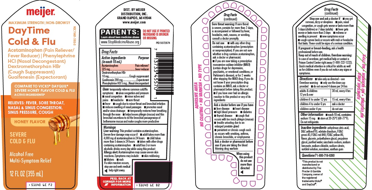 Pill image for Meijer Distribution, Inc. Daytime Cold And Flu Drug Facts