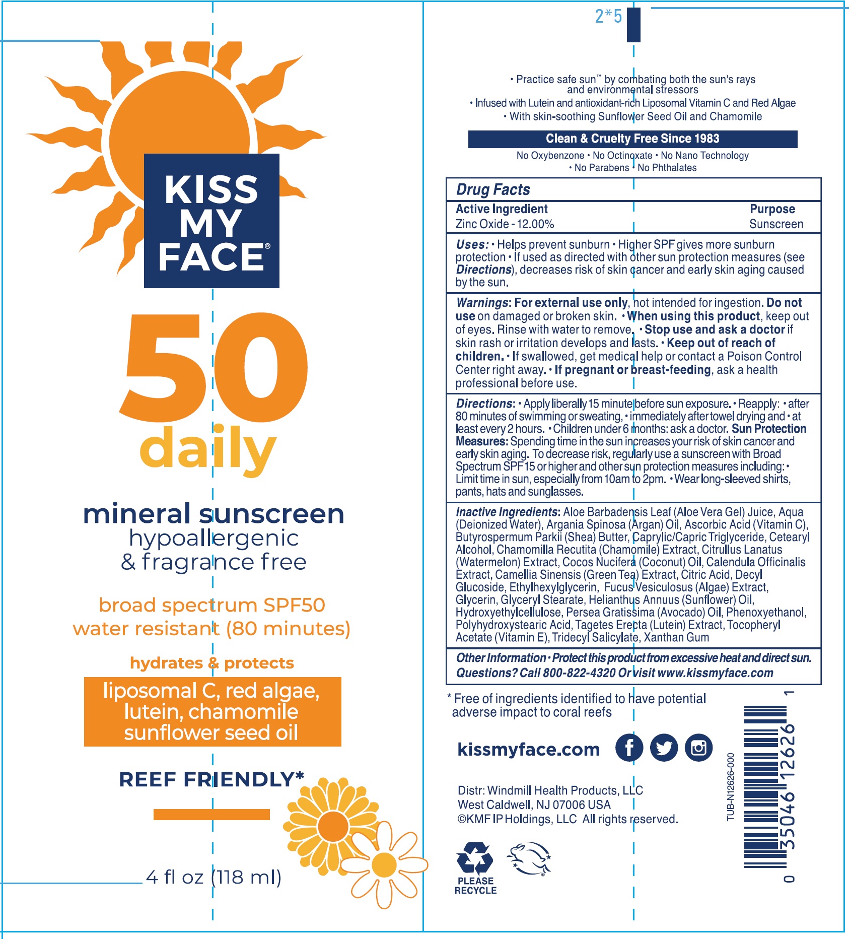 Pill image for kiss my face spf-50 daily mineral sunscreen