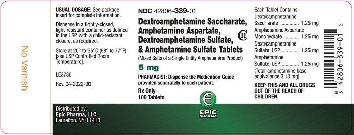 Pill image for Dextroamphetamine Saccharate, Amphetamine Aspartate, Dextroamphetamine Sulfate And Amphetamine Sulfate Tablets