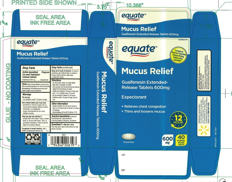 Pill image for Mucus Relief Guaifenesin Extended Release 600 Mg
