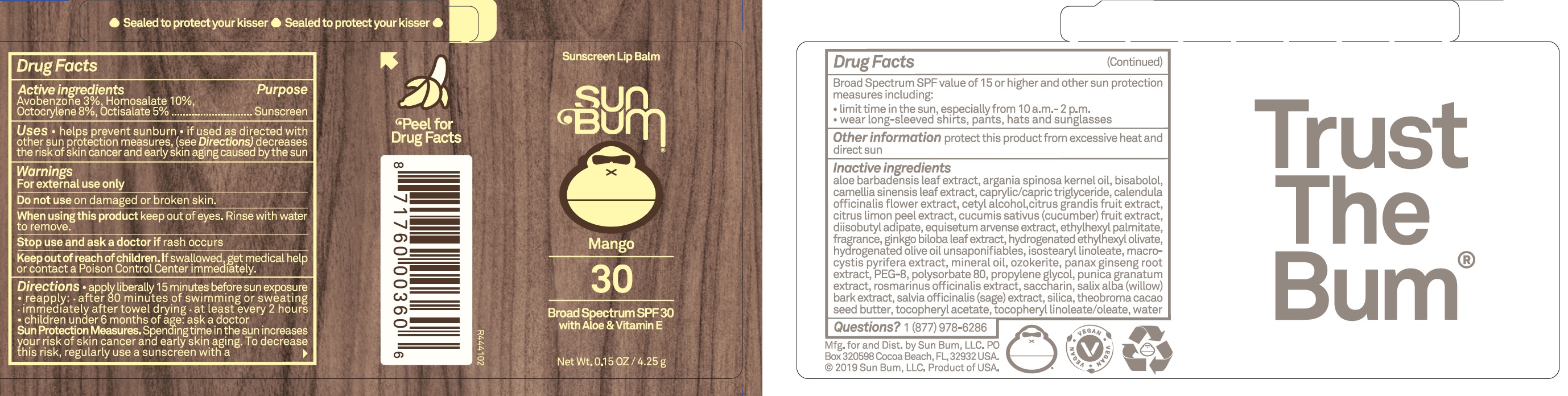 Pill image for Sun Bum Sunscreen Lip Balm Broad Spectrum Spf 30 Mango