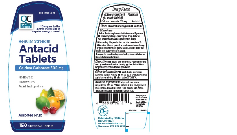 Pill image for Qch Regular Strength Antacid Assorted Fruit Chewable 126