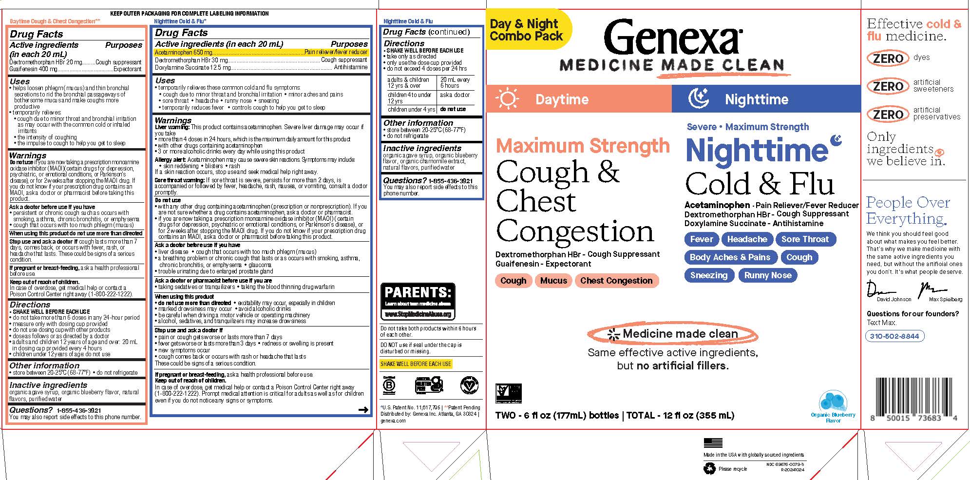 Pill image for Maximum Strength Cough And Chest Congestion And Nighttime Cold And Flu Severe Combo Pack