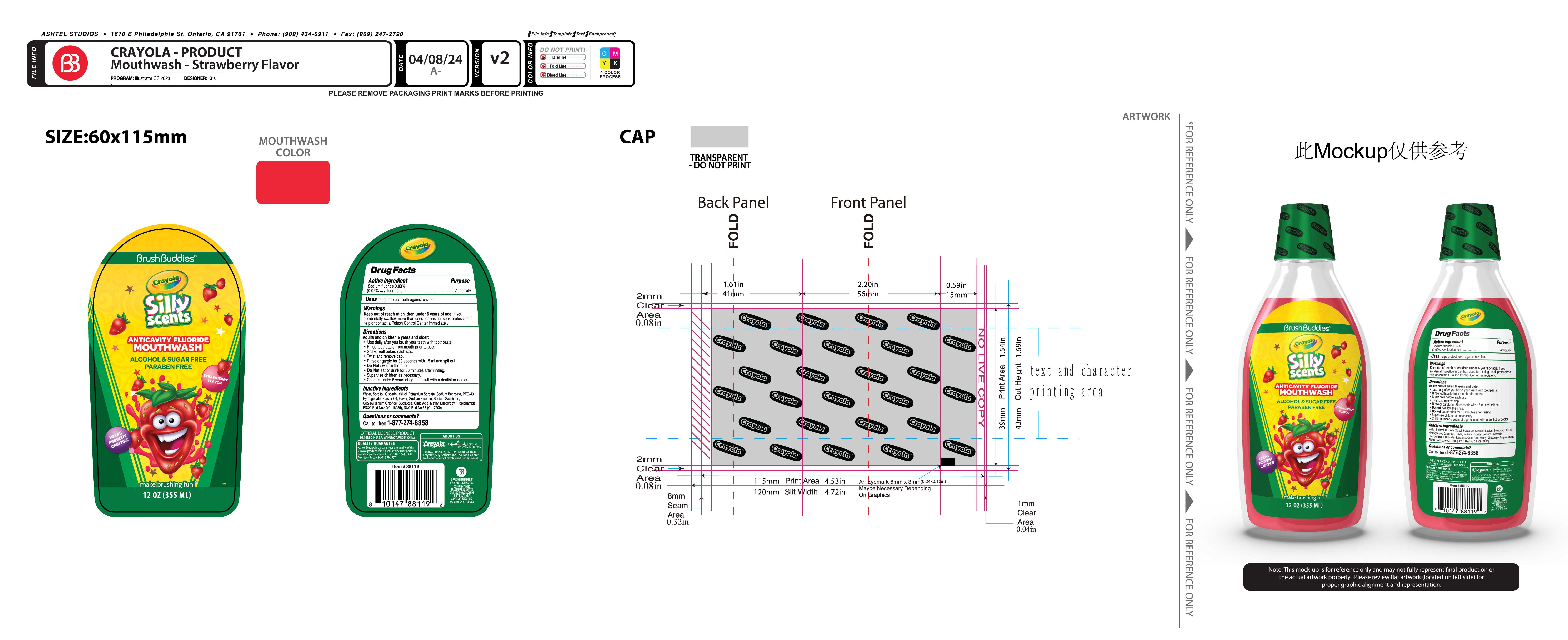 Pill image for Brush Buddies Crayola Anticavity Fluoride Strawberry 0.03