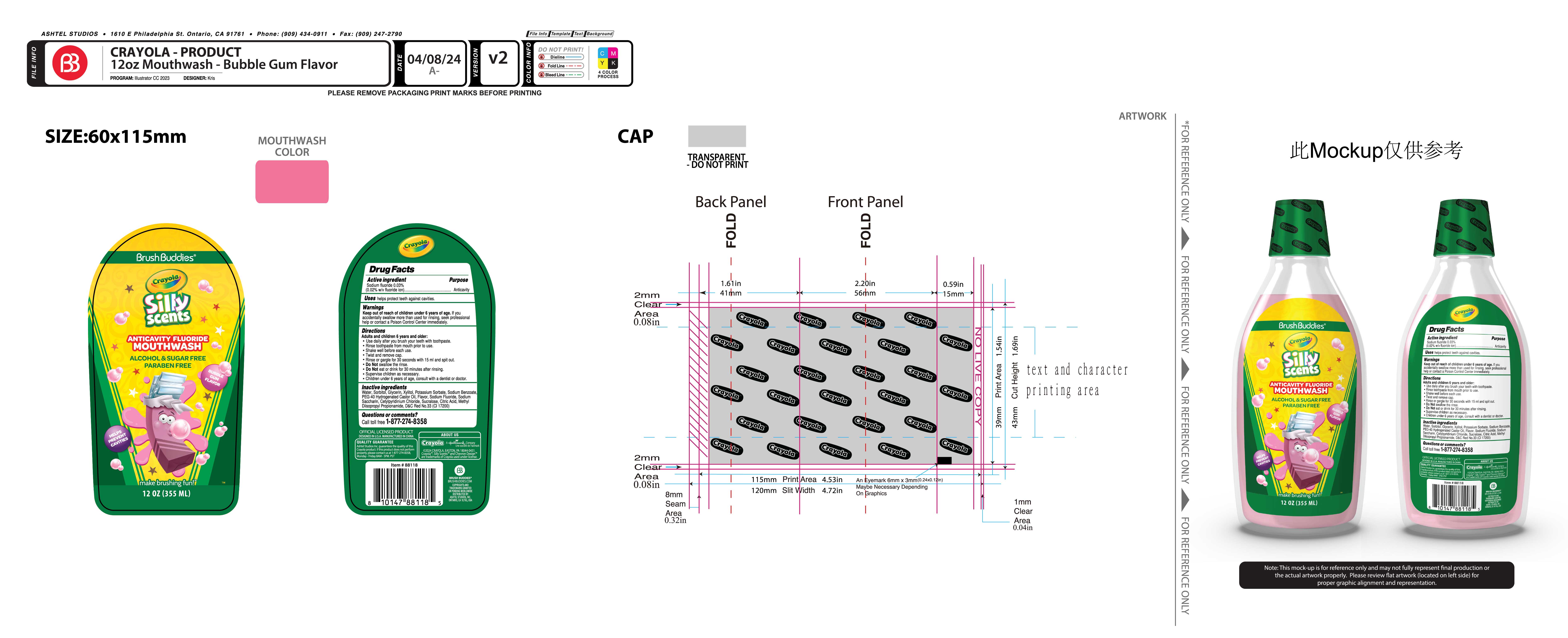 Pill image for Brush Buddies Crayola Anticavity Fluoride Bubblegum