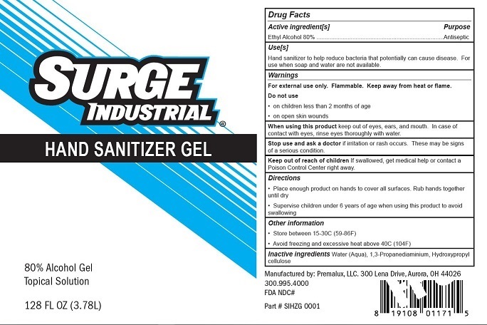 Pill image for Surge Industrial® Hand Sanitizer Gel - 80% Alcohol Gel - Topical Solution - 128 Fl Oz (3.78l)