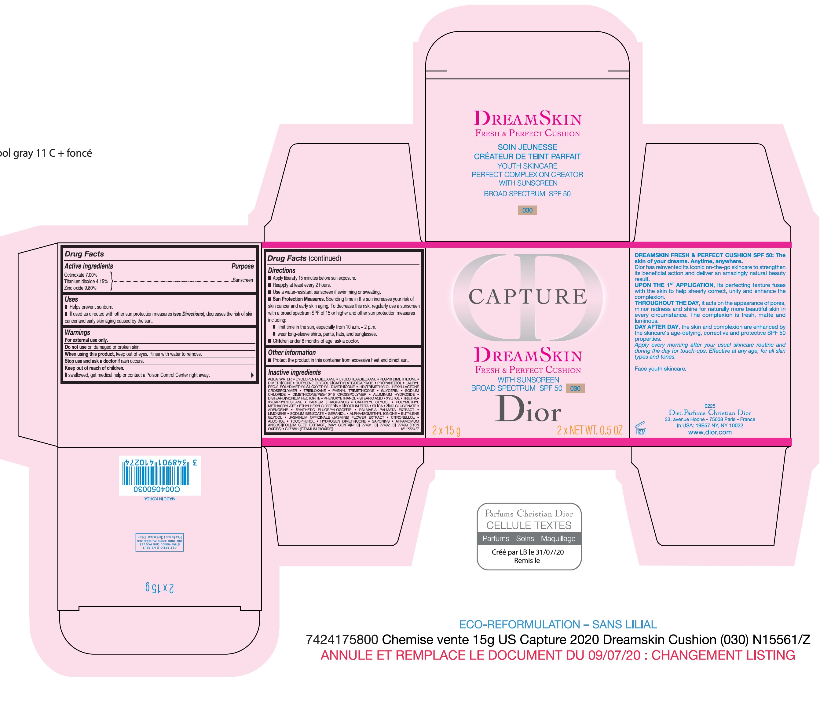 Pill image for Capture Dreamskin Fresh & Perfect Cushion With Sunscreen Broad Spectrum Spf 50 030