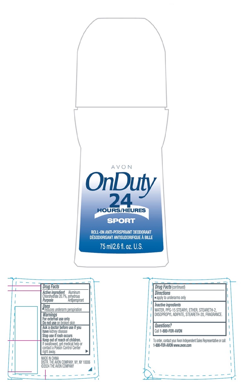 Pill image for Avon Onduty 24 Hours Sport Roll-on Anti-perspirant Deodorant 75ml