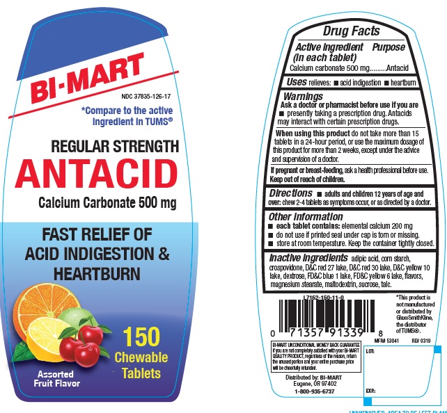Pill image for Bi-mart Regular Strength Antacid Assorted Fruit Chewable Tablets