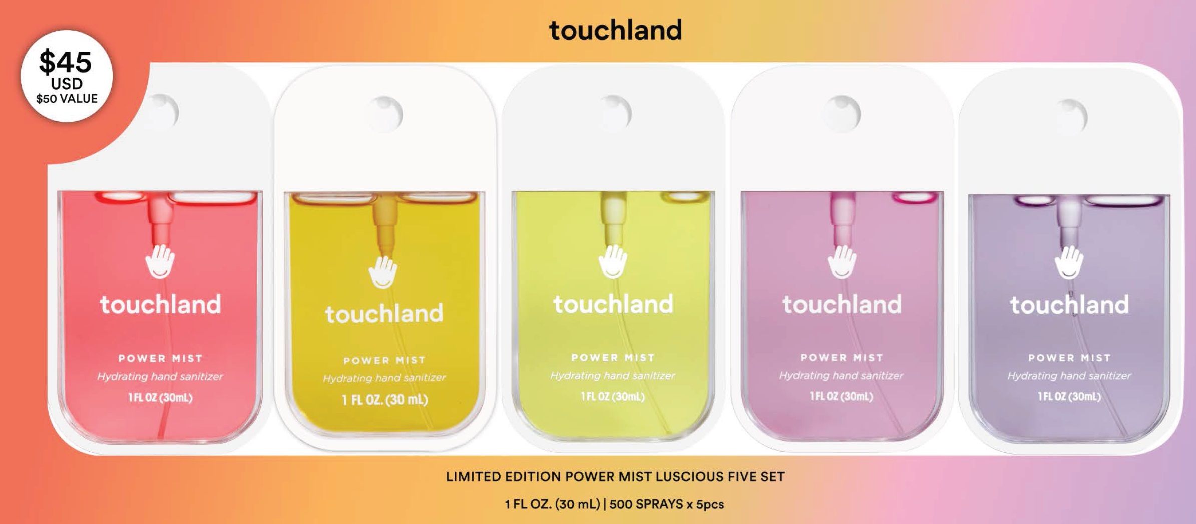 Pill image for touchland limited edition power mist luscious five set