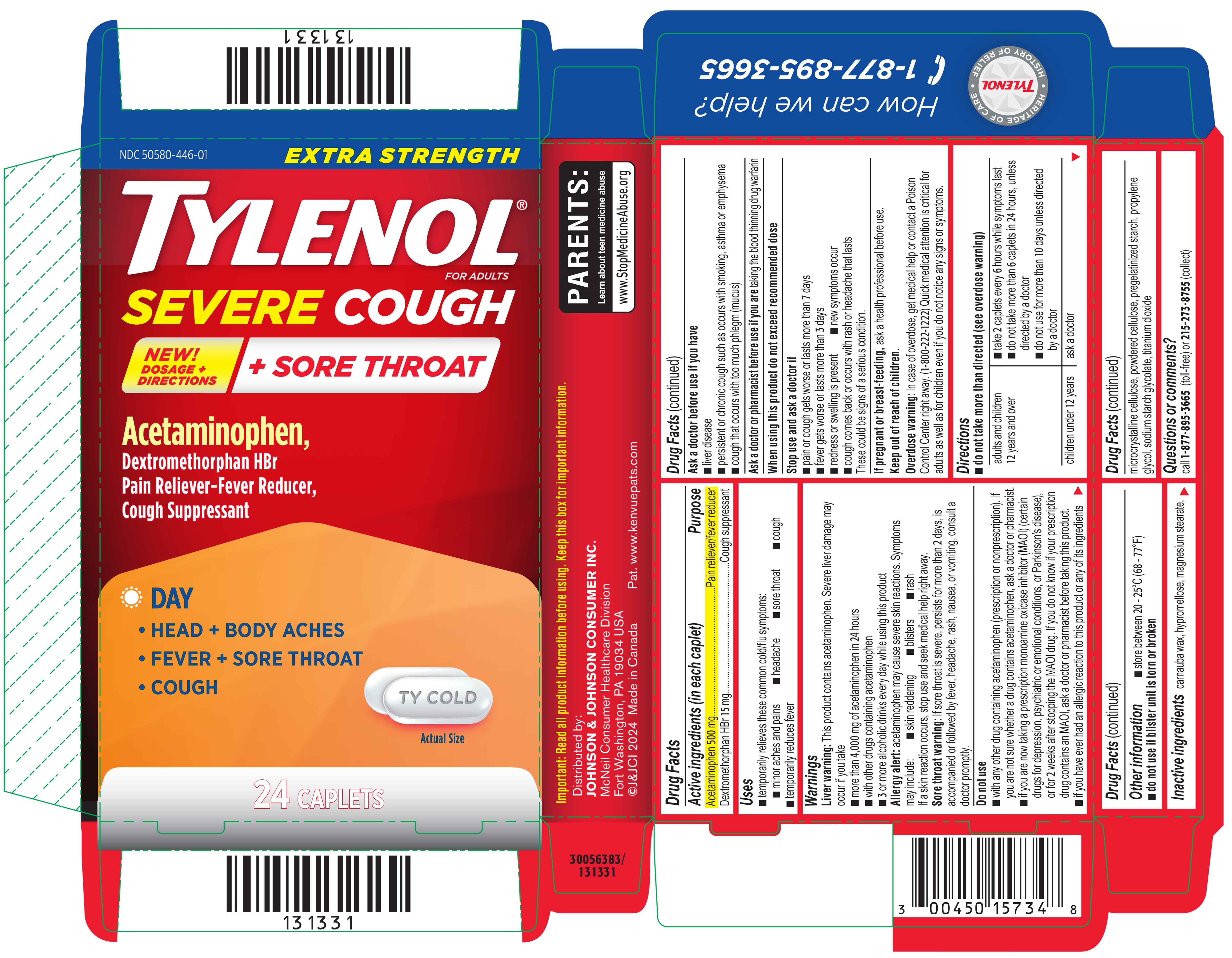 Pill image for Extra Strength Tylenol® Severe Cough + Sore Throat Day
