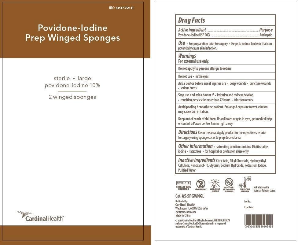 Pill image for Povidone-iodine Prep Winged Sponges Sterile Large