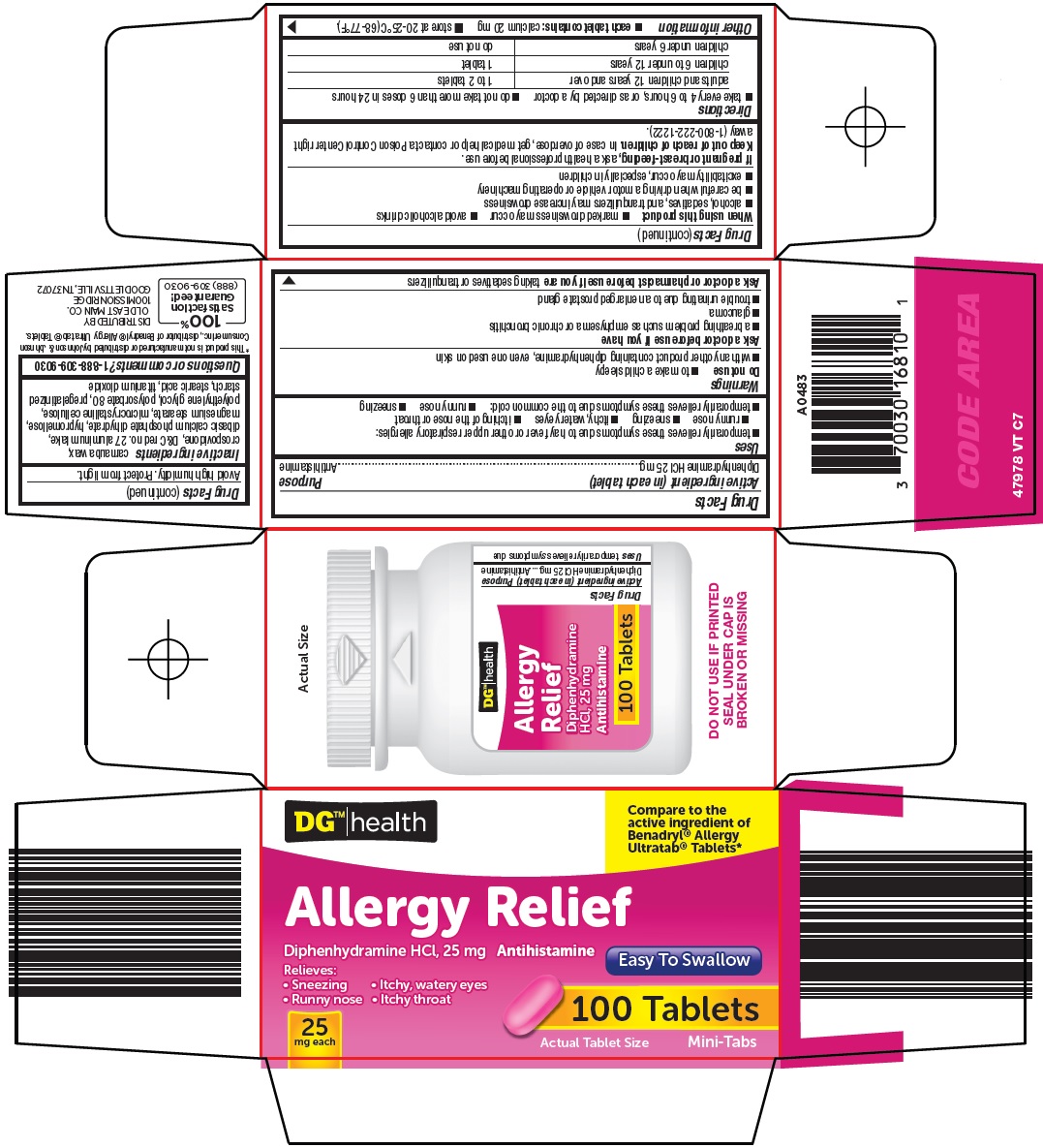 Pill image for Dolgencorp, Llc Allergy Relief Drug Facts
