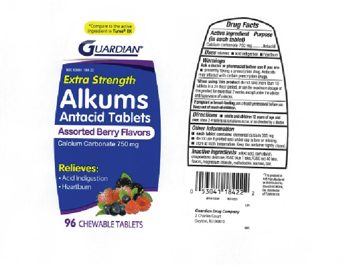 Pill image for Guardian Extra Strength Antacid Assorted Berry 127ab