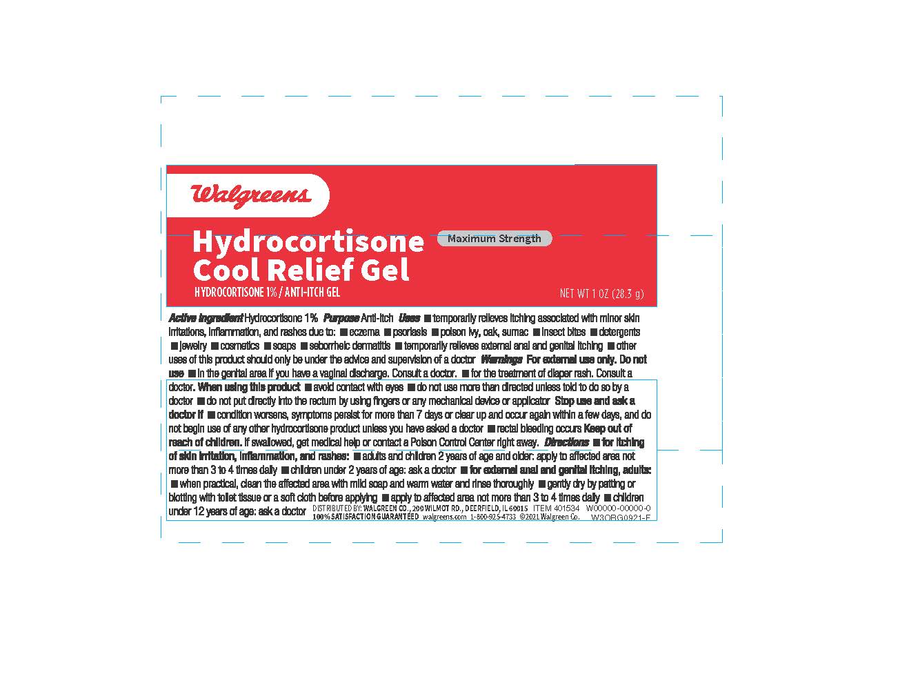 Pill image for Walgreens Hydrocortisone Cool Relief Gel