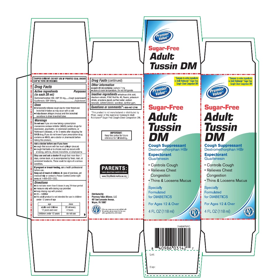Pill image for Premier Value Sugar Free Tussin Dm Drug Facts