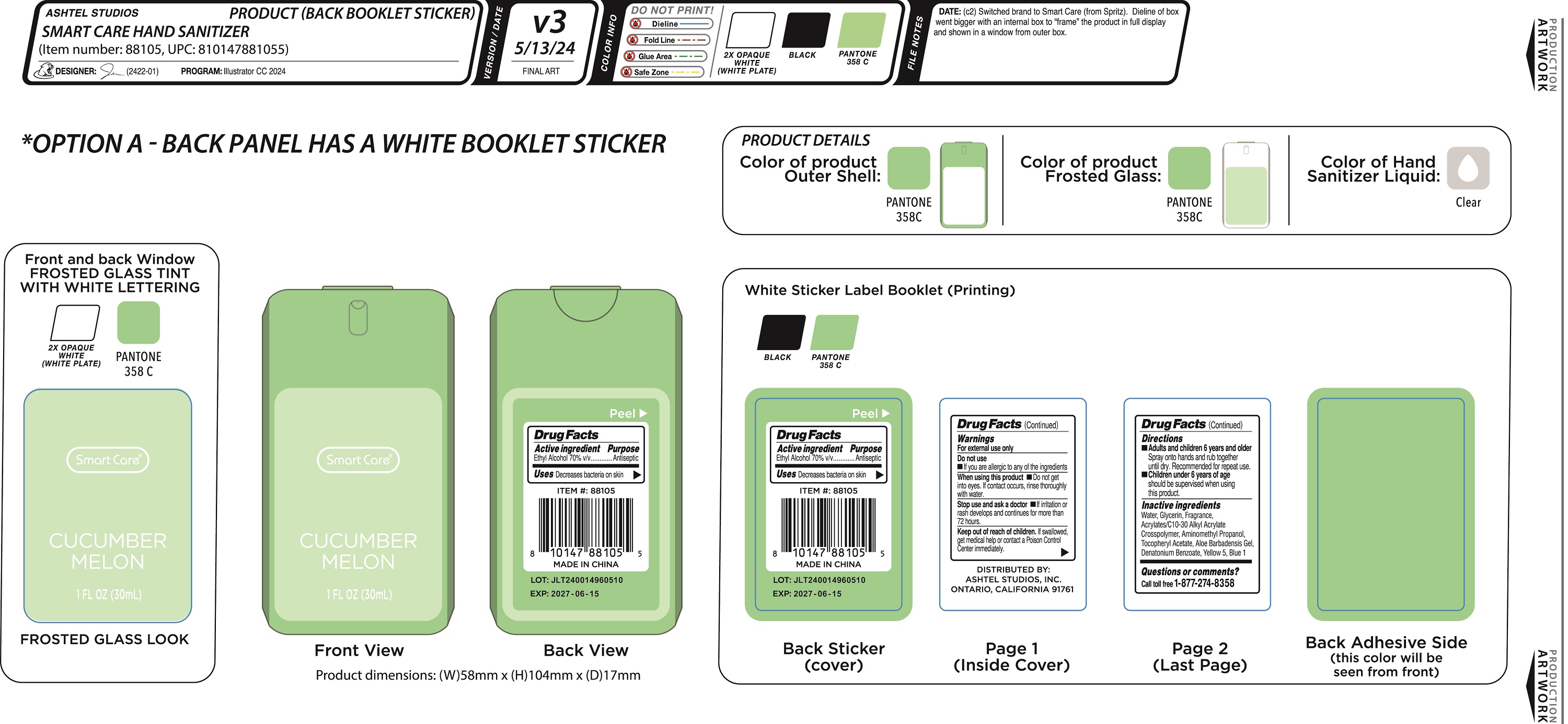 Pill image for smart care sanitizer spray 1oz