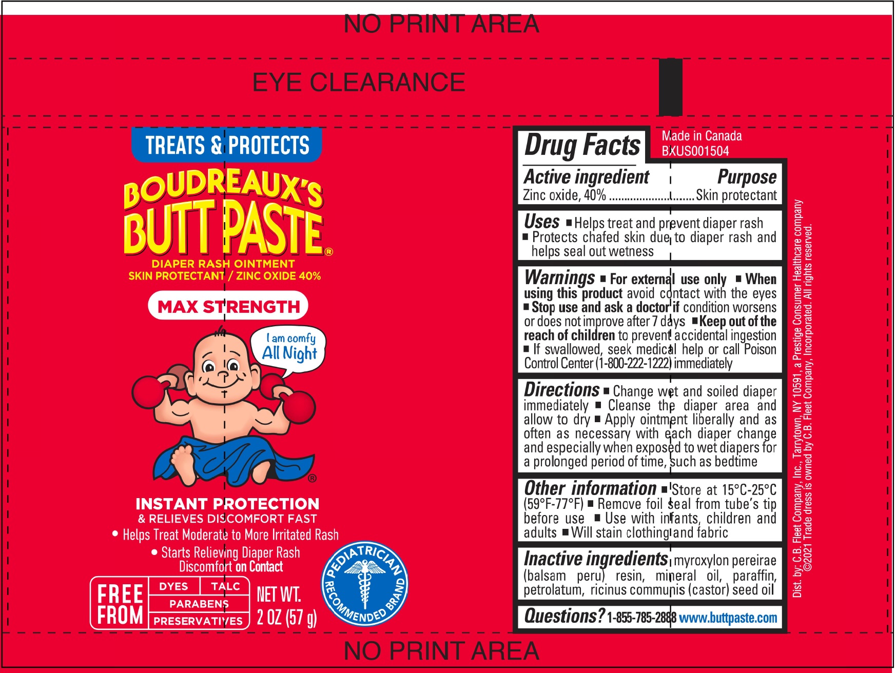 Pill image for Boudreaux’s Butt Paste Diaper Rash Ointment Max Strength