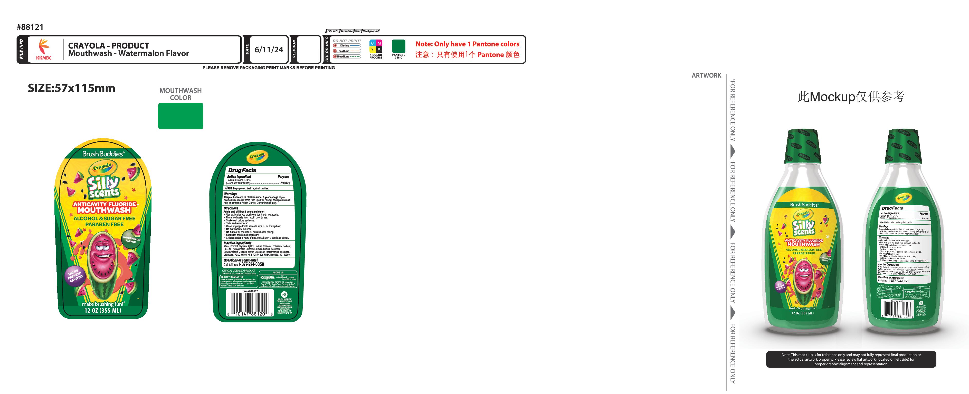 Pill image for Brush Buddies Crayola Anticavity Fluoride Watermelon（0.02%)