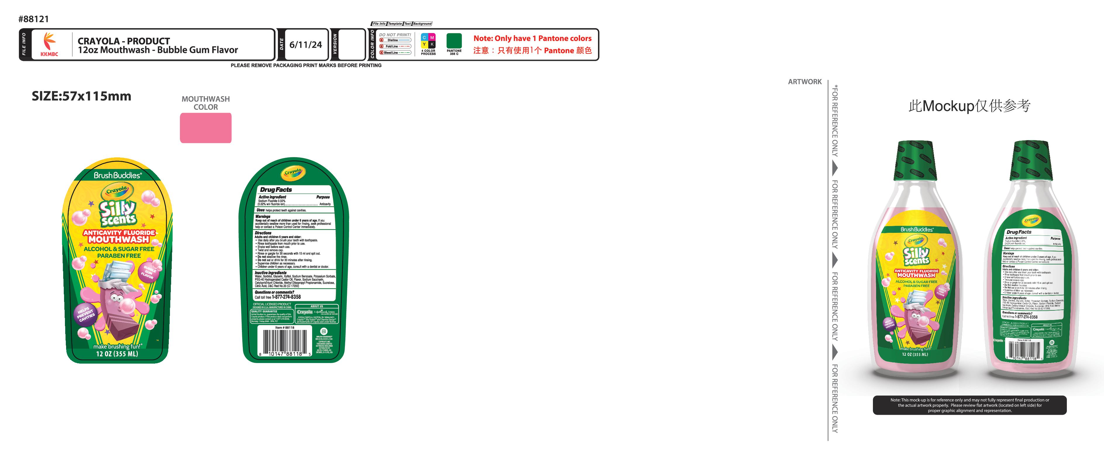 Pill image for 73928-043-brush Buddies Crayola Anticavity Fluoride Bubblegum（0.02%)