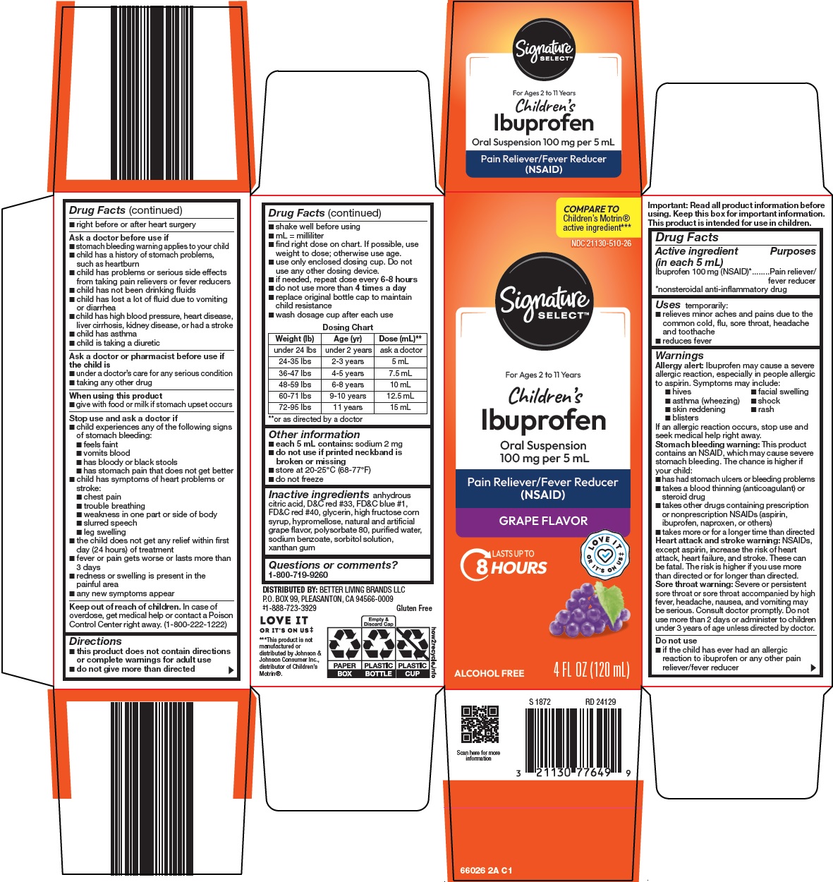 Pill image for Better Living Brands Llc Children’s Ibuprofen Drug Facts