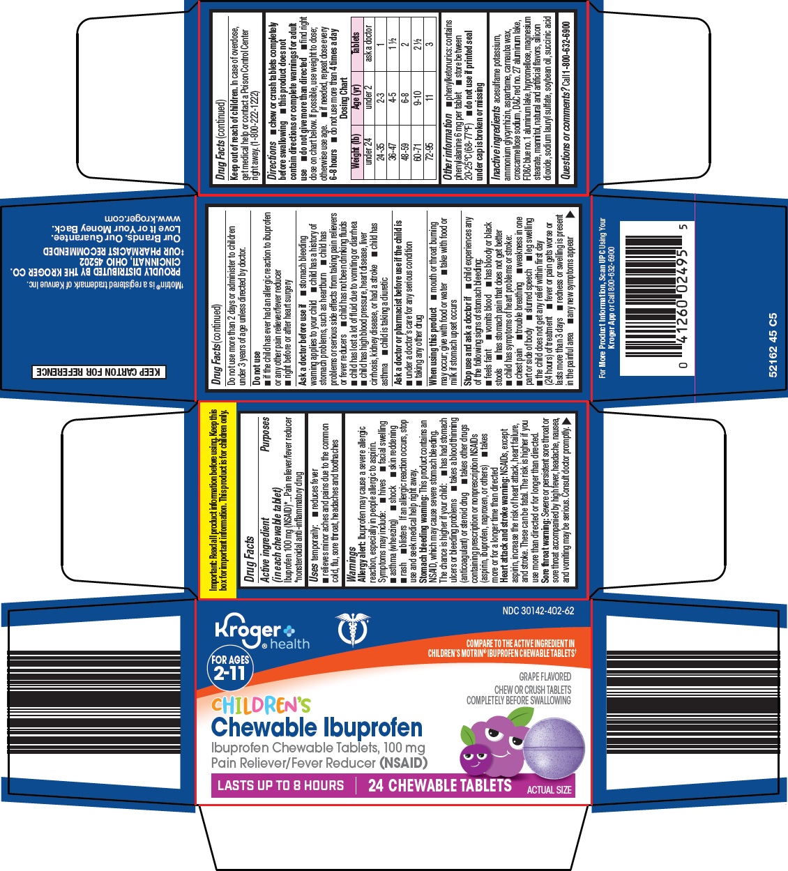 Pill image for Kroger Co. Children’s Ibuprofen Drug Facts