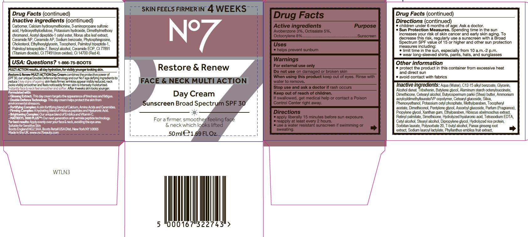Pill image for No7 restore And Renew Face And Neck Multi Action Day Cream Sunscreen Broad Spectrum Spf 30
