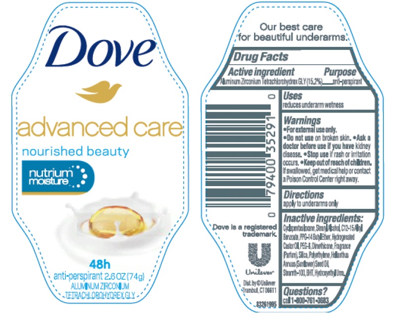 Pill image for dove advanced care nourished beauty antiperspirant deodorant
