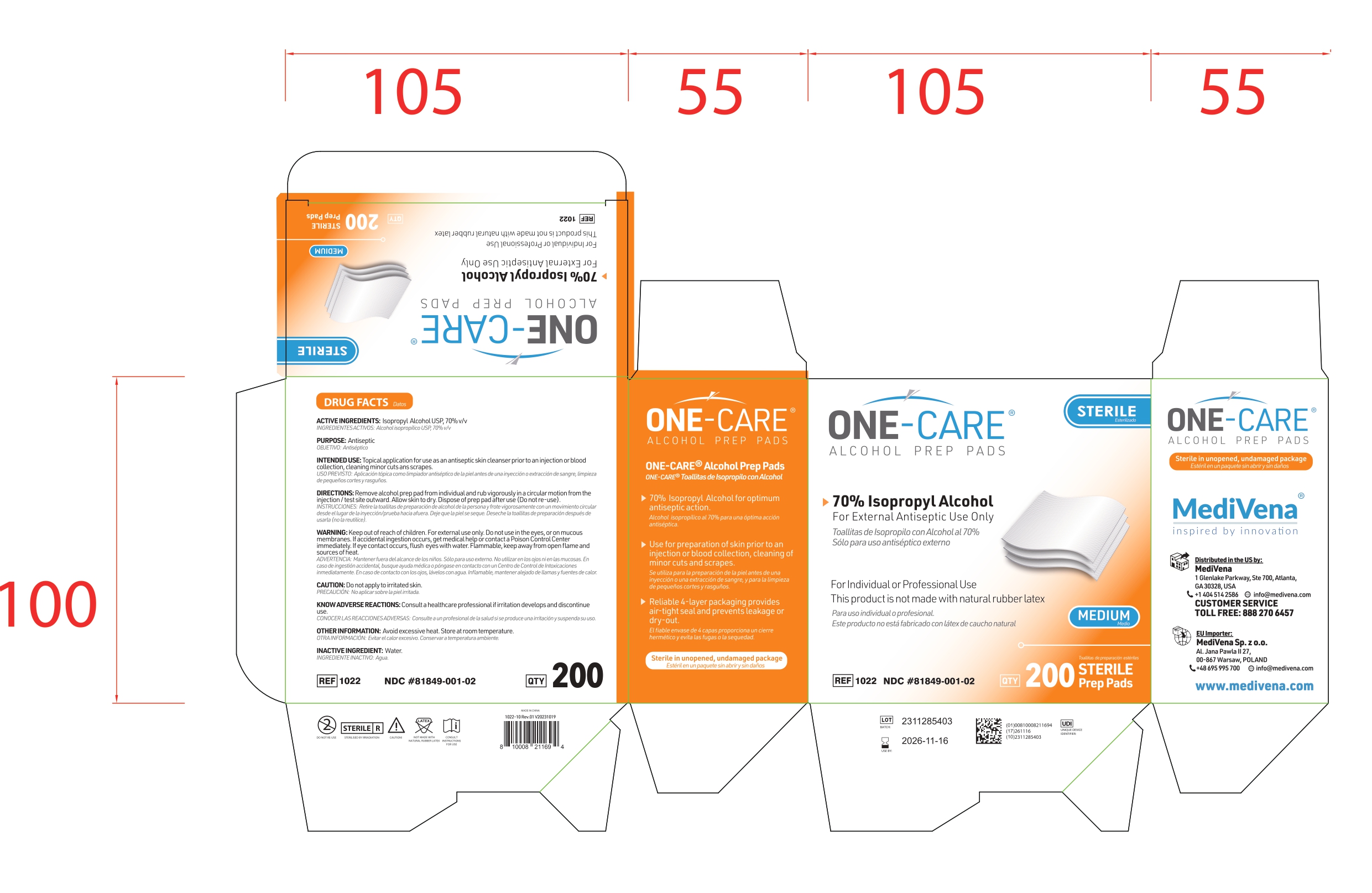Pill image for 81849-001 Alcohol Prep Pad