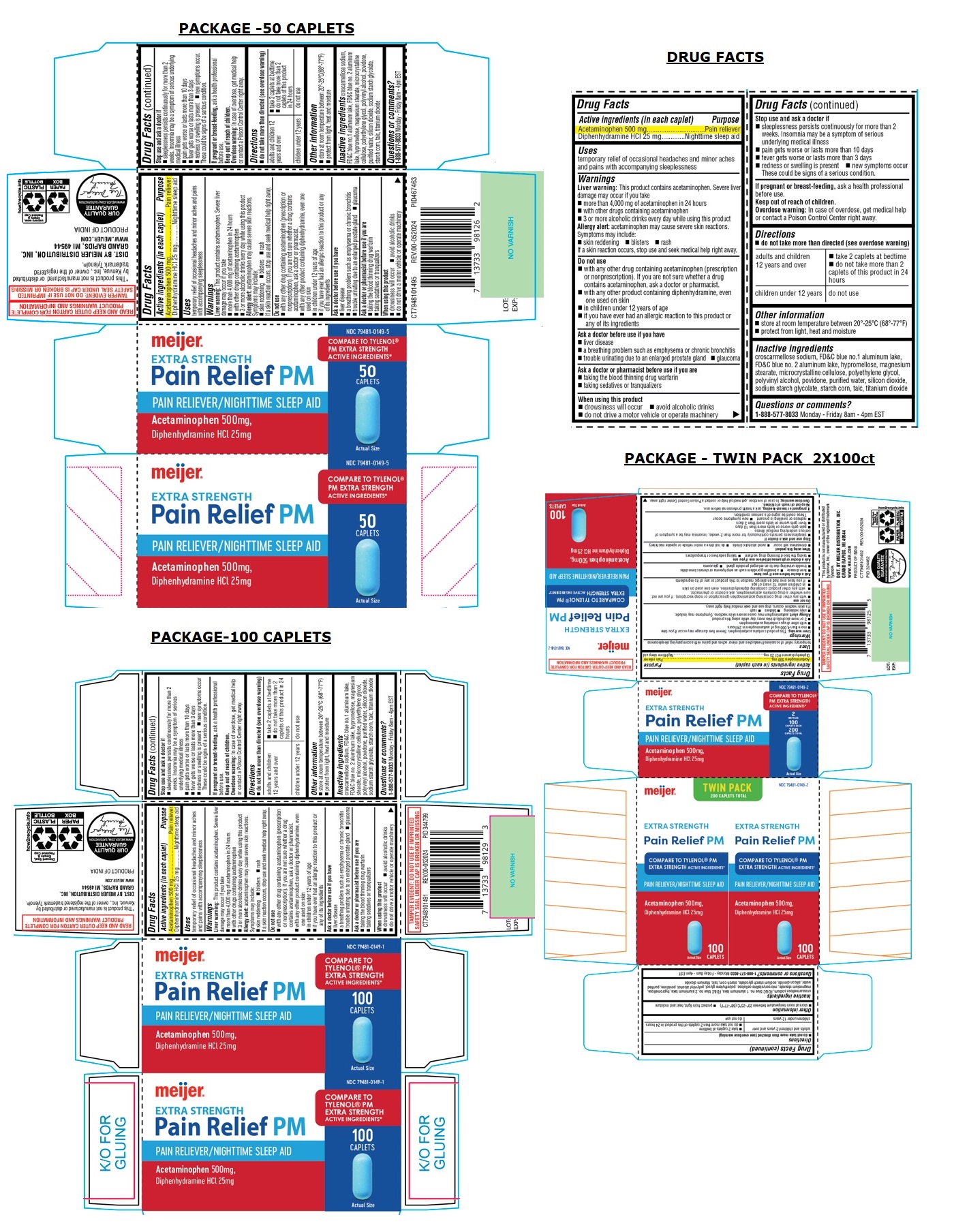 Pill image for Meijer extra Strength Pain Relief Pm Caplet