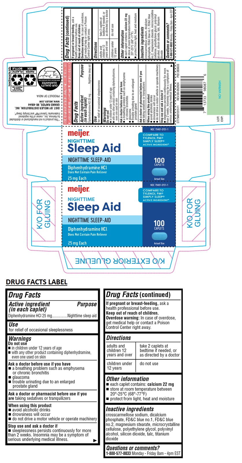 Pill image for Meijer Nighttime Sleep Aid Caplet