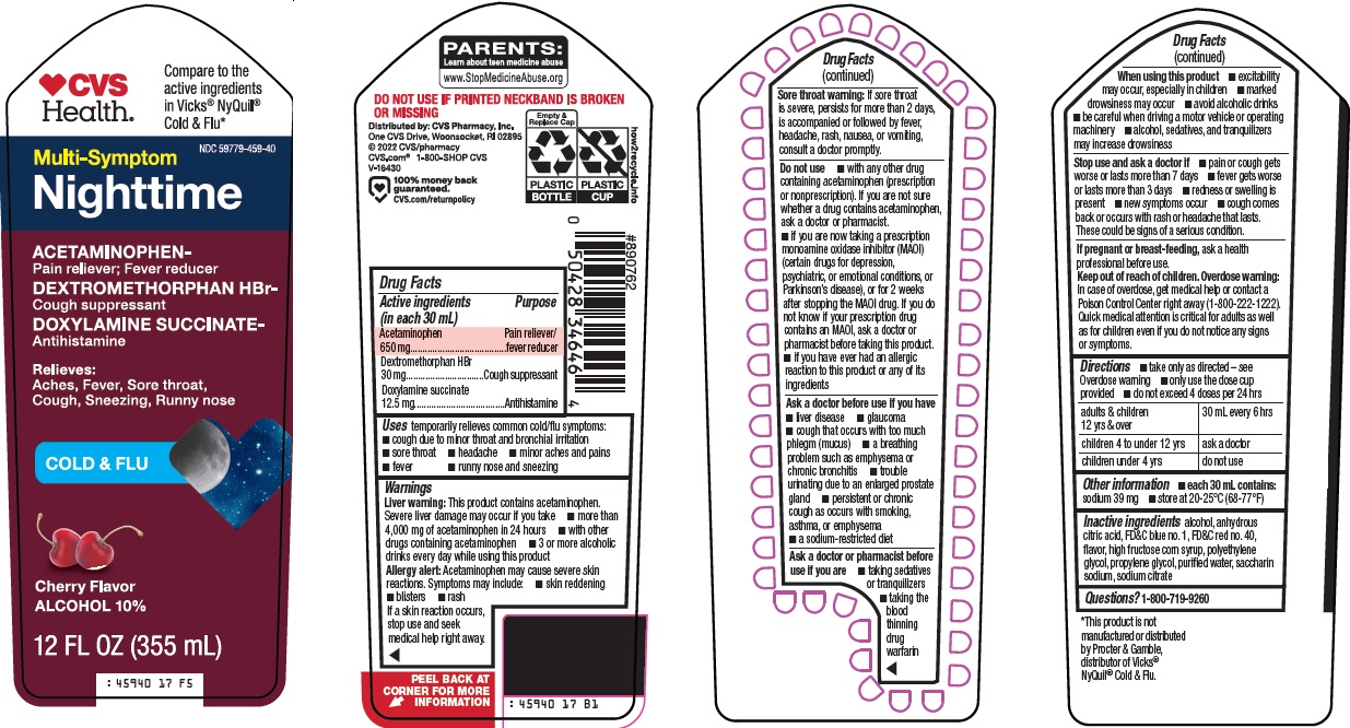 Pill image for Cvs Pharmacy, Inc. Nighttime Cold & Flu Relief Drug Facts