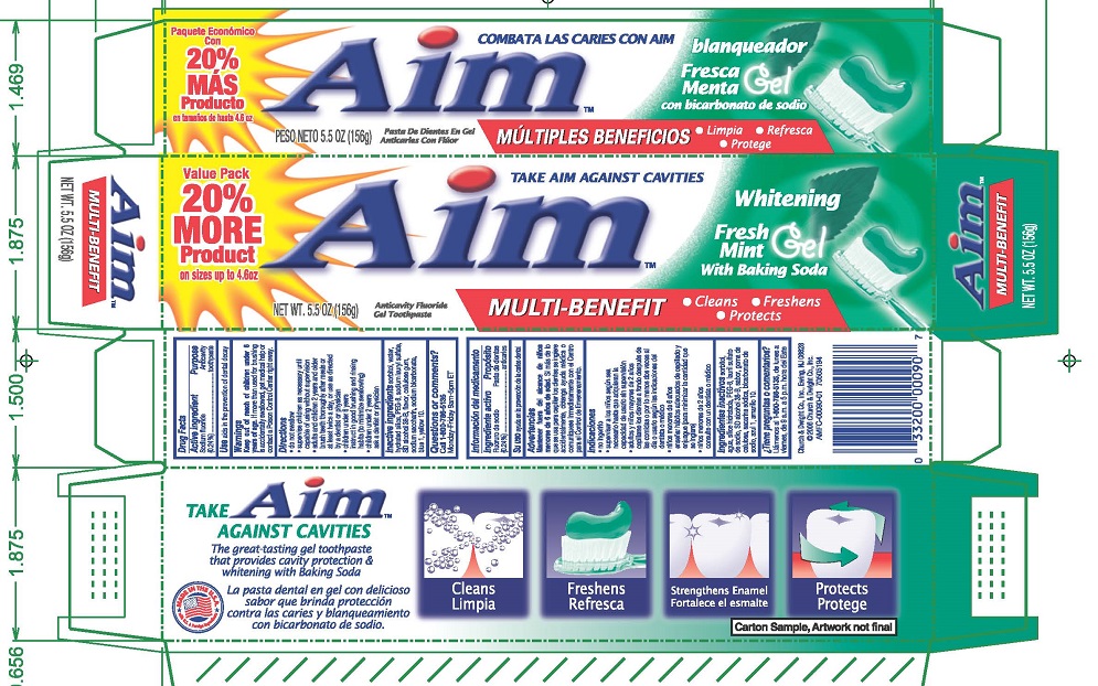Pill image for Aim Whitening Fresh Mint Gel With Baking Soda