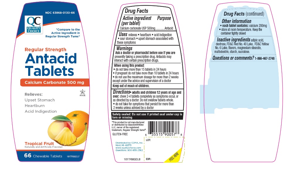 Pill image for Quality Choice Regular Strength Antacid Tablets Tropical Fruit Chewable Tablets 66 Count