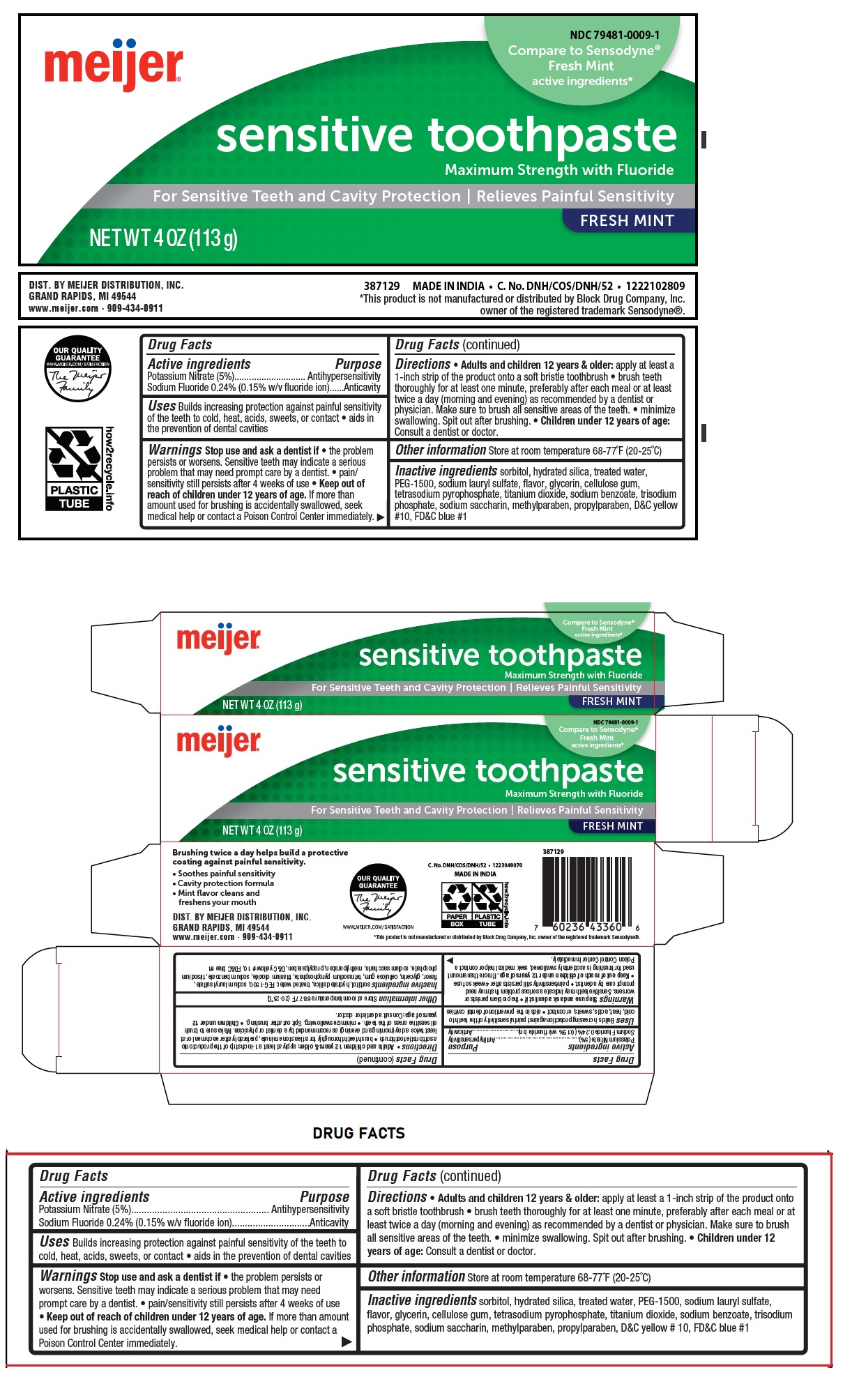 Pill image for Meijer® Sensitive Toothpaste Fresh Mint