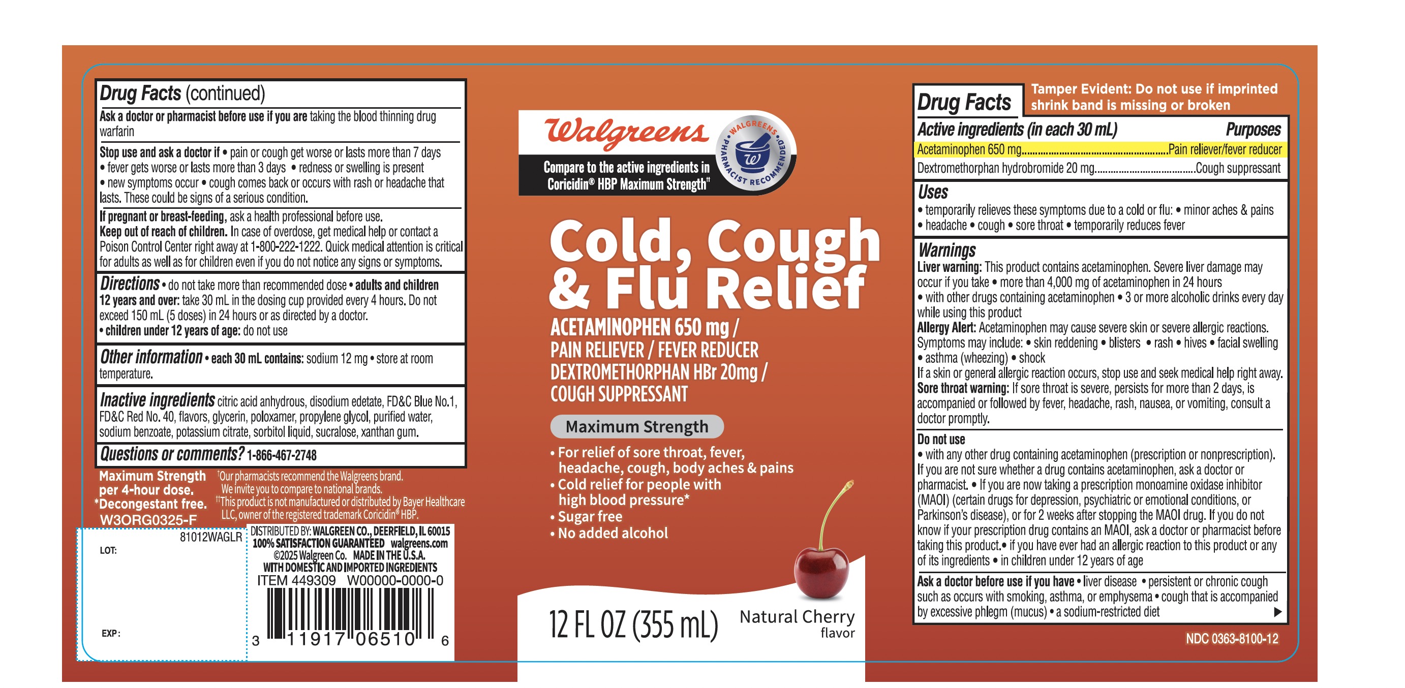 Pill image for walgreen cold , cough & flu