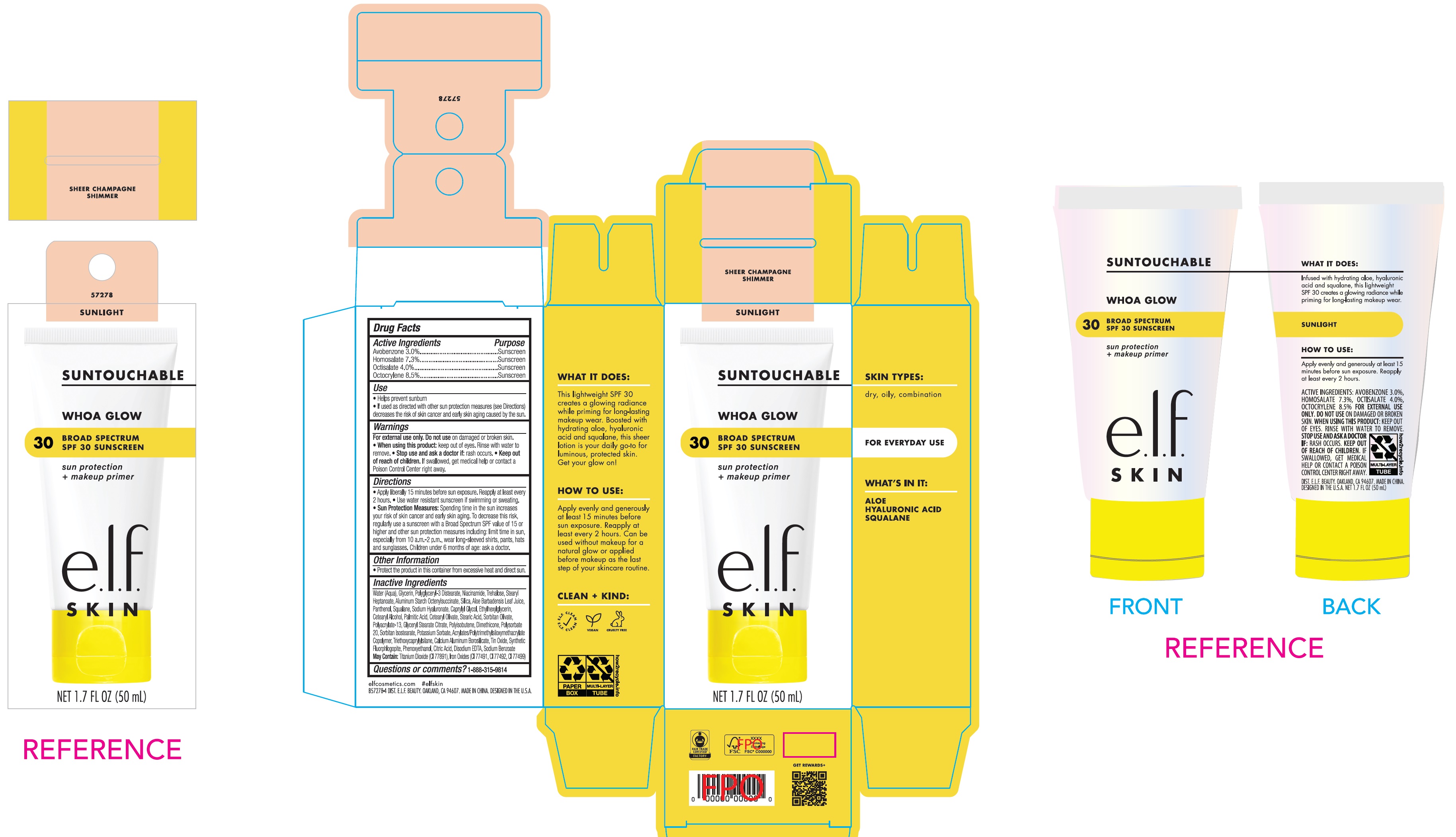 Pill image for E.l.f. Whoa Glow Broad Spectrum Spf 30 Sunscreen, Sheer Champagne Shimmer Sunlight
