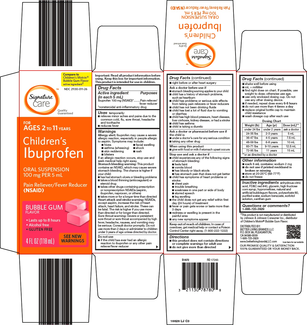 Pill image for Better Living Brands Llc Children’s Ibuprofen Drug Facts