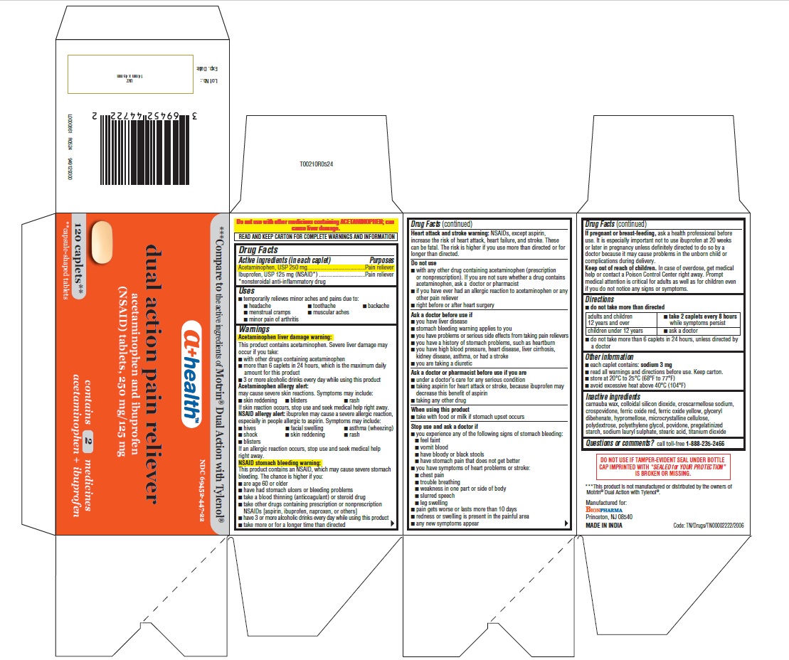 Pill image for A+health Acetaminophen And Ibuprofen Tablets-dual Action Pain Reliever
